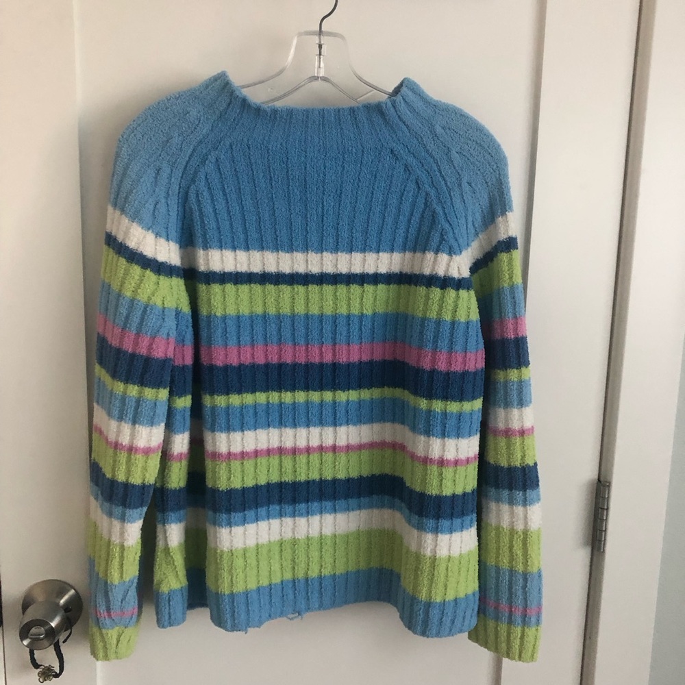 Vintage Y2K early 2000s 1990s 90s St. Johns bay striped knit sweater mock neck